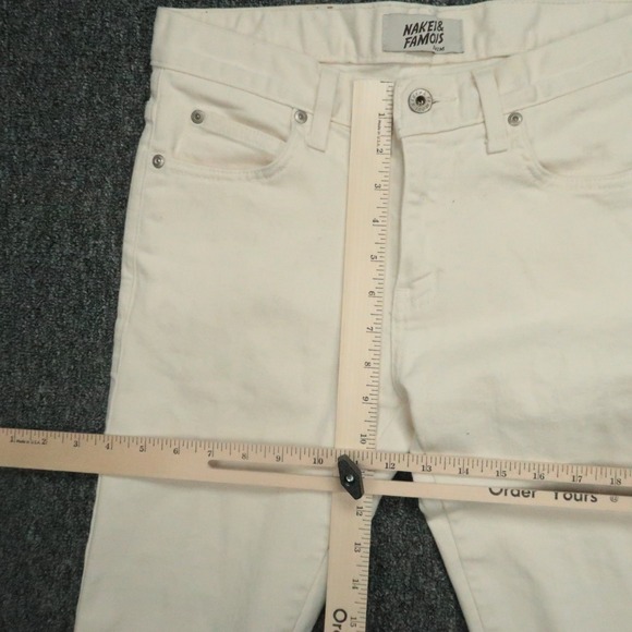 Naked & Famous Jeans Mens 30x33 Cream 5 Pocket Super Guy Natural Seed Denin - Picture 11 of 14
